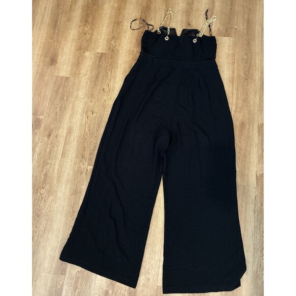 City Chic Plus size Gold Chain sleeveless Jumpsuit black size 14 - Picture 5 of 8